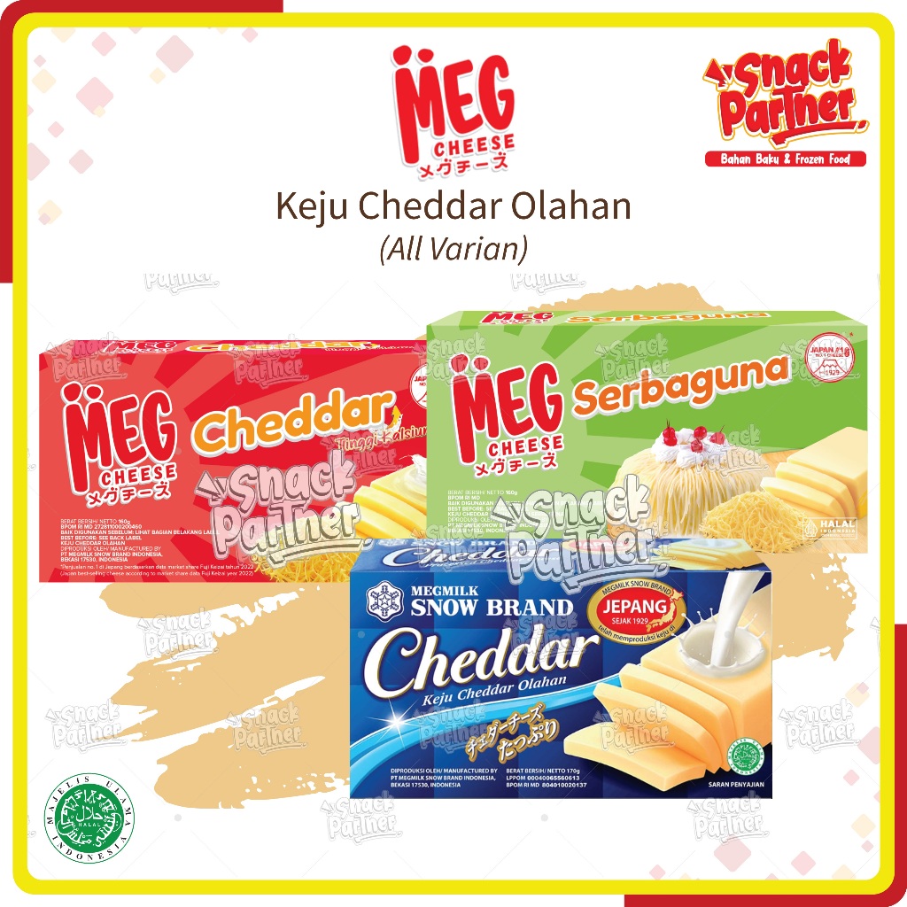 

MEG CHEESE 160 / 170 GR - Keju Cheddar Olahan Serbaguna Megmilk Snow Brand Milk Susu 160gr 170gr