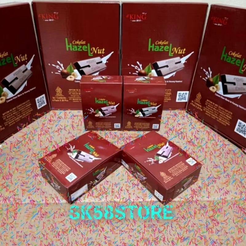 

D'KING Coklat Hazelnut 1 Dus isi 4 Pack/Cokelat Kacang/Cokelat Hitam