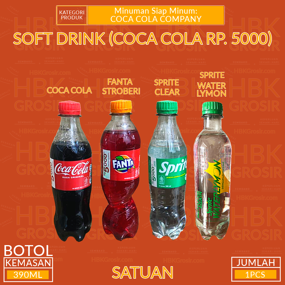 

Aneka Soft Drink Coca Cola Medium-Sized Botol 390ML