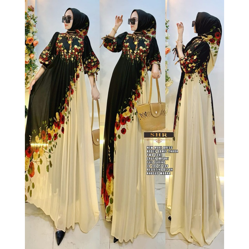 new maxi dress SHR gamis 2nada ceruty premium