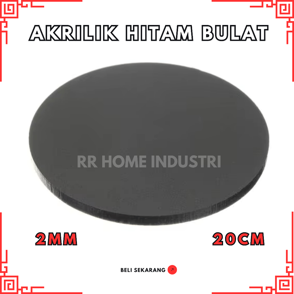 

akrilik hitam bulat / lingkaran tebal 2mm,diameter 20CM
