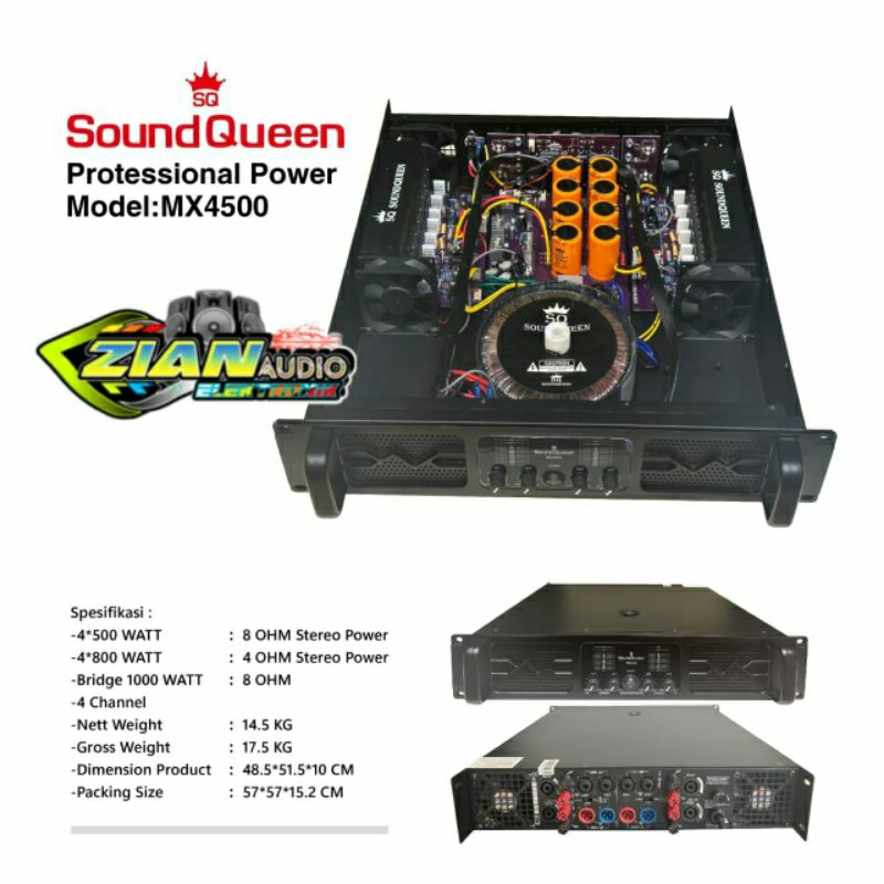 Power Amplifier  Soundqueen MX4500 Original 4x500watt