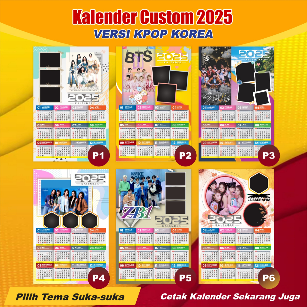 

KALENDER KPOP 2025, KALENDER DINDING KPOP KOREA 2025