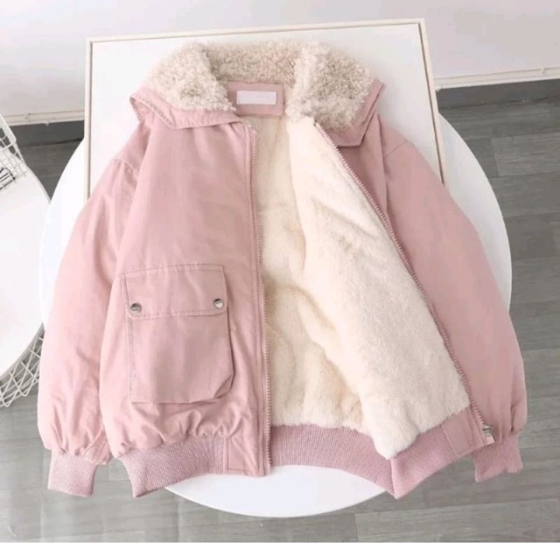 PREMIUM JAKET MUSIM DIGIN JAKET BULU JAKET MASA KINIH JAKET KOREAAN JAKET TEBAL