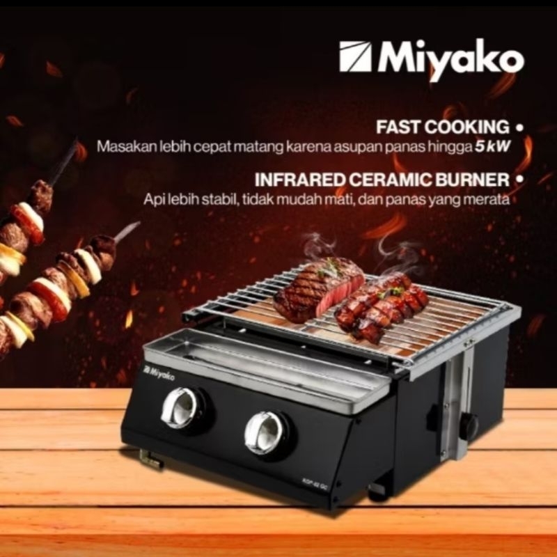 Kompor Gas Panggang Miyako 2 tungku KGP 02 GC / Kompor Panggang Miyako 2 tungku