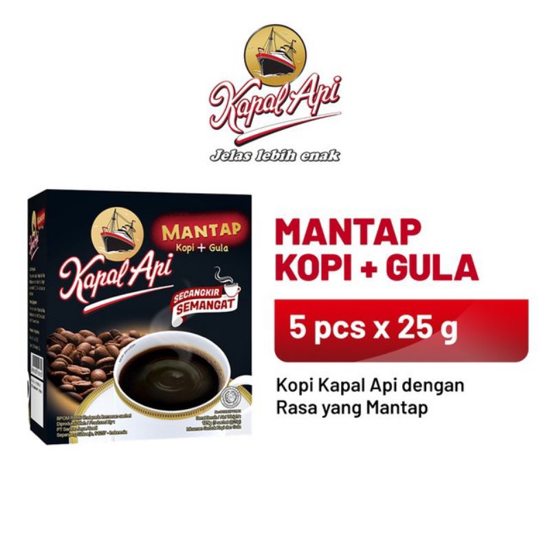 

KAPAL API Mantap Kopi+Gula 1 Dus (5x25 gr)