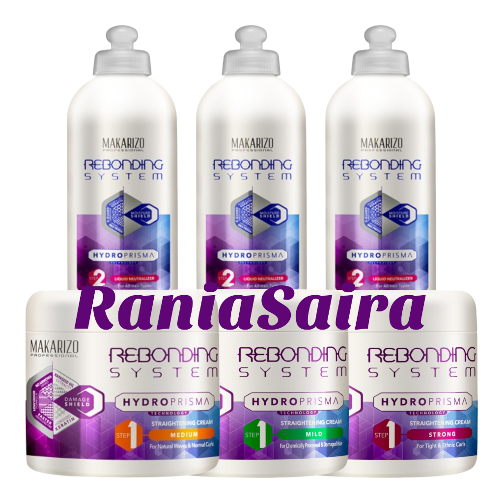 MAKARIZO PAKET Rebonding System Hydroprisma Step1 + Step2 500ml Hair Smoothing Keratin Pelurus