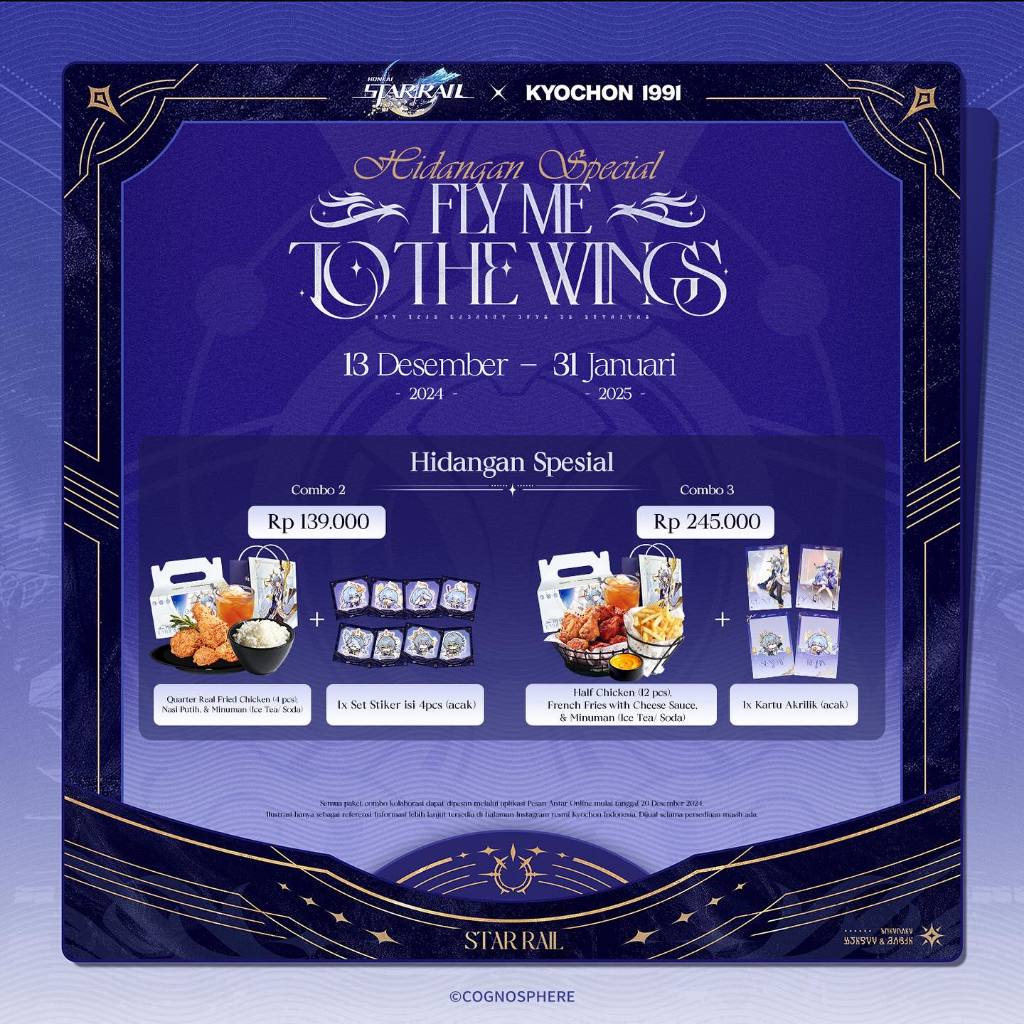 Collab Honkai Star Rail (HSR) x Kyochon 1991 Fly Me To The Wings