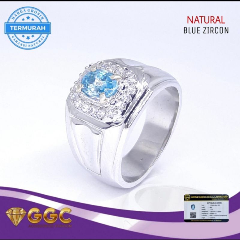 Cincin Batu Permata Natural Blue
Zircon Original