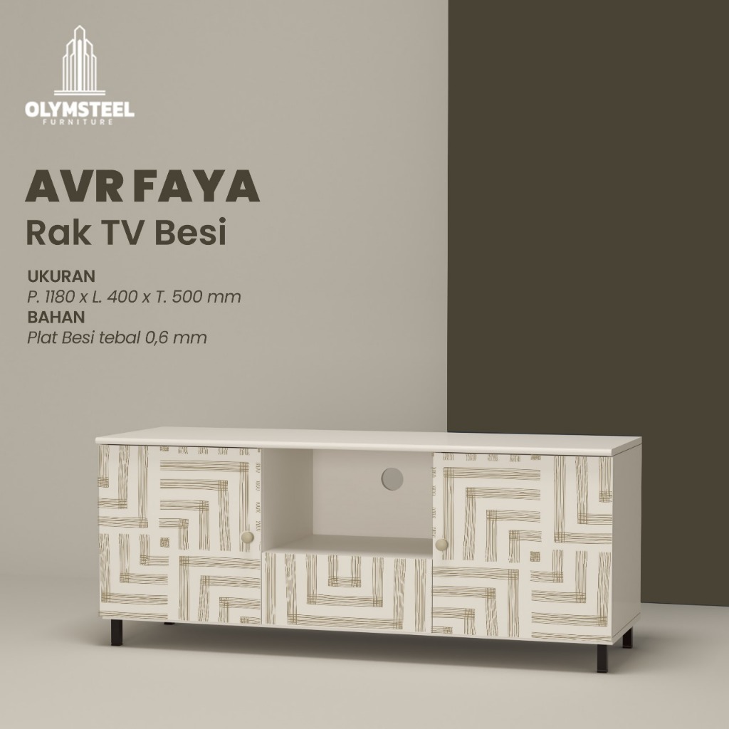 MEJA TV BESI AVR 120 CM RAK TV BESI MINIMALIS MODERN OLYMSTEEL