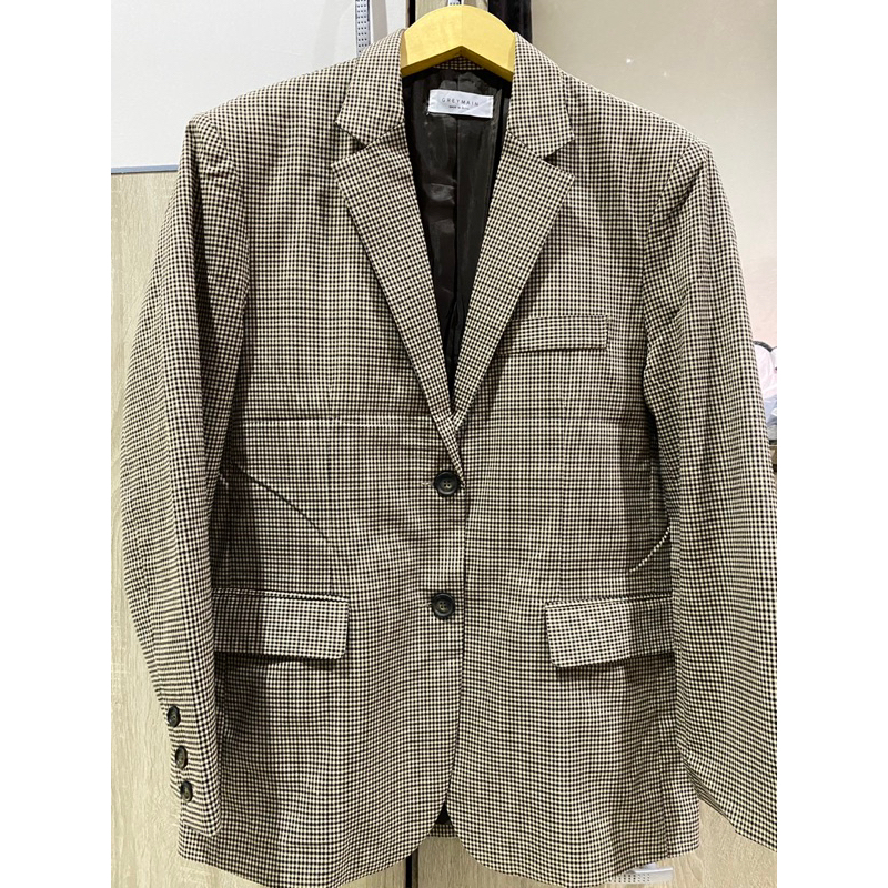 Blazer HS Wanita - Blazer HS - Kotak Kecil - Coklat - Ld 105