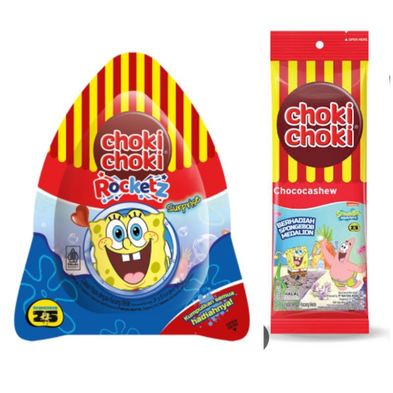 

choki choki Chococashew Cokkat Pasta Surprise Edisi spongebob rocketz chokichoki