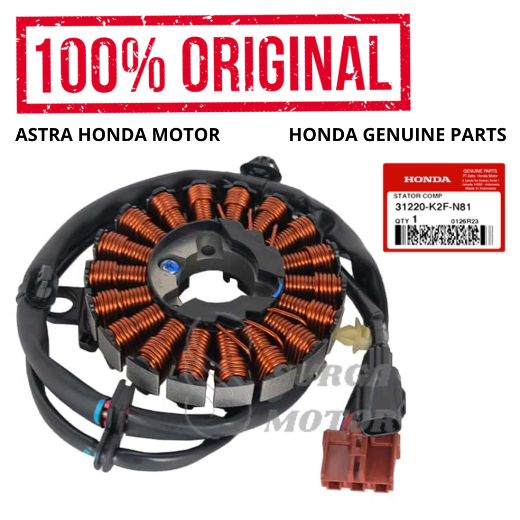 Spull Stator Comp Scoopy K2F Kedua Tahun 2022 Original Honda AHM 31220-K2F-N81 Spool Spul Magnet Sco