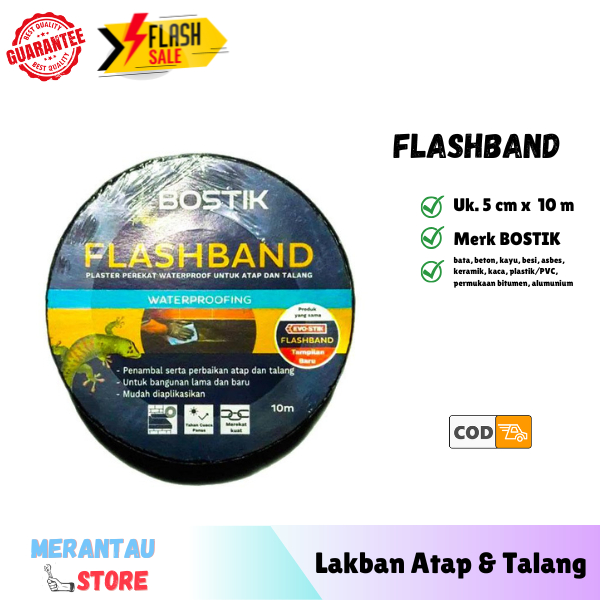 Flashband Flashing Evo Stik 10 Meter Lem Anti Bocor Tambal Penambal Atap Genteng Asbes Seng Talang