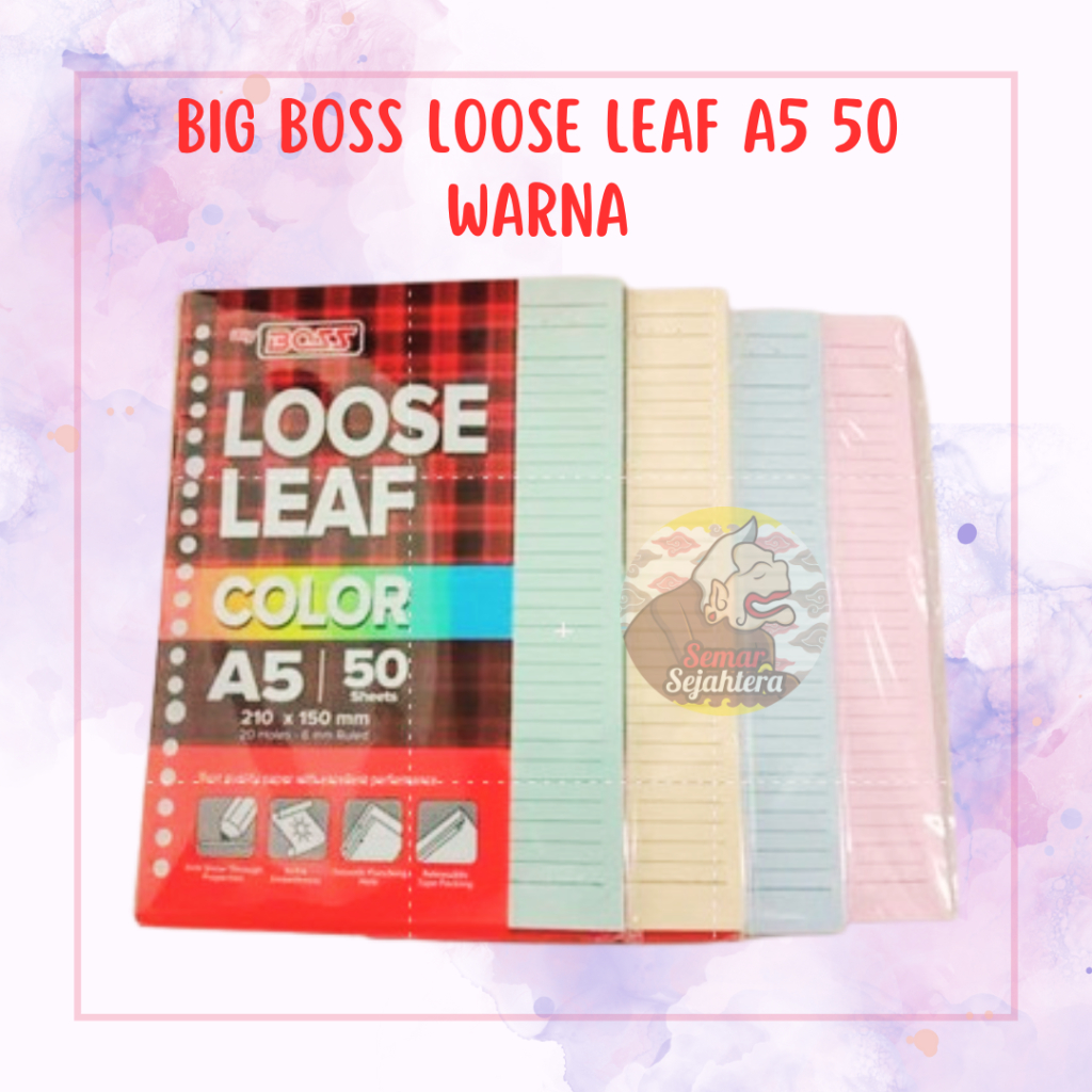 

[PAK] LOOSE LEAF / KERTAS ISI BINDER WARNA A5 ISI 50 LEMBAR