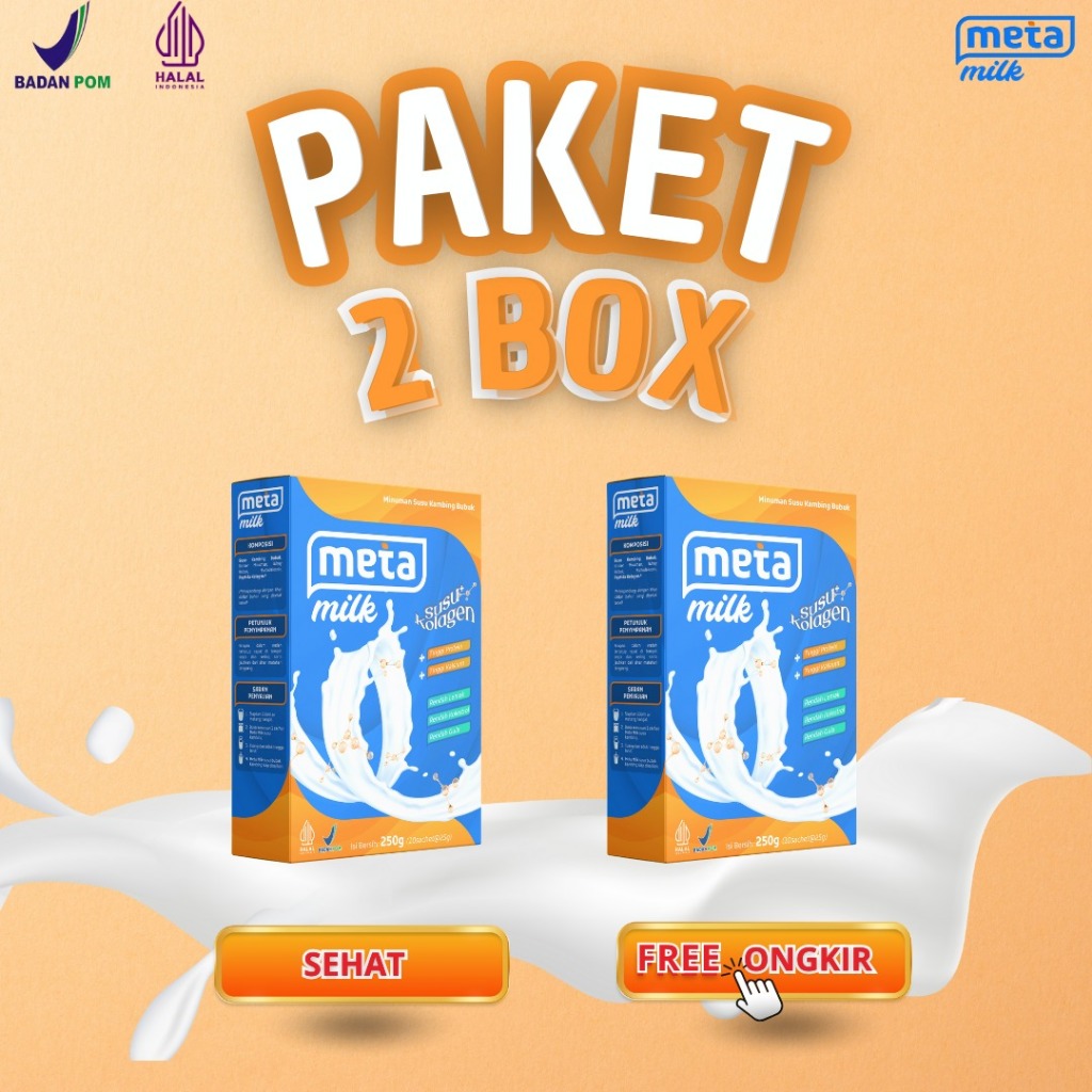

PAKET 2 BOX META MILK (SUSU KAMBING ETAWA+KOLAGEN) 250gr