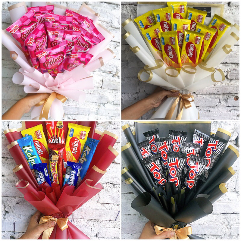 

(Buket Ready no Po) buket snack murah - buket jajan buket hari ibu sempro semhas bunga kering ukuran 45x35 kado wisuda ultah Valentine