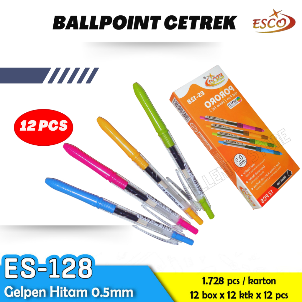 

Pulpen Gel Cetek Tinta / Pulpen gel / Pena Gel / Gel Pen Office Smooth 0,5mm / Ballpoint / Gel Pen Cetek Hitam isi 12 pcs Pulpen / Retractable pen / Cod