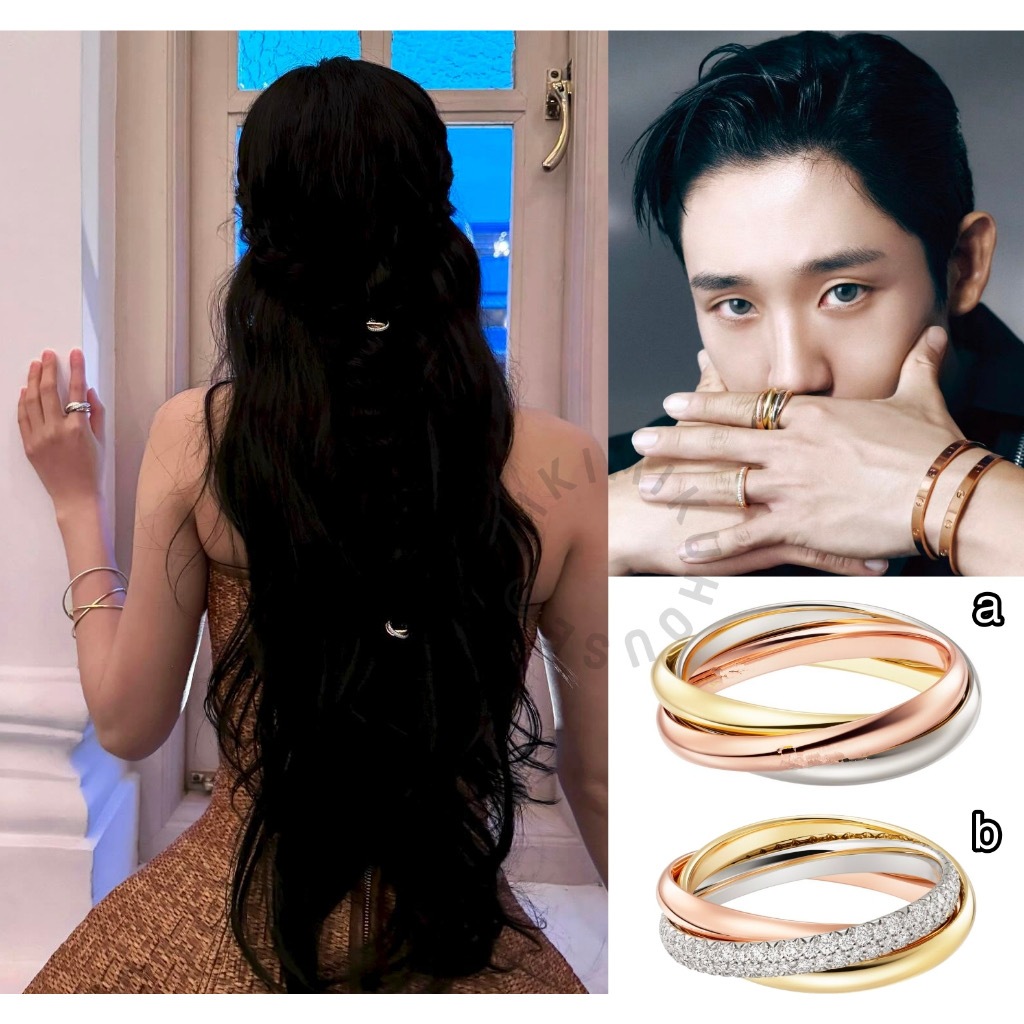 JUNG HAE IN X JISOO RING BRACELET KALUNG CINCIN HAEIN BLACKPINK NECKLACE TRINITY NAIL GOLD COAT 18K 