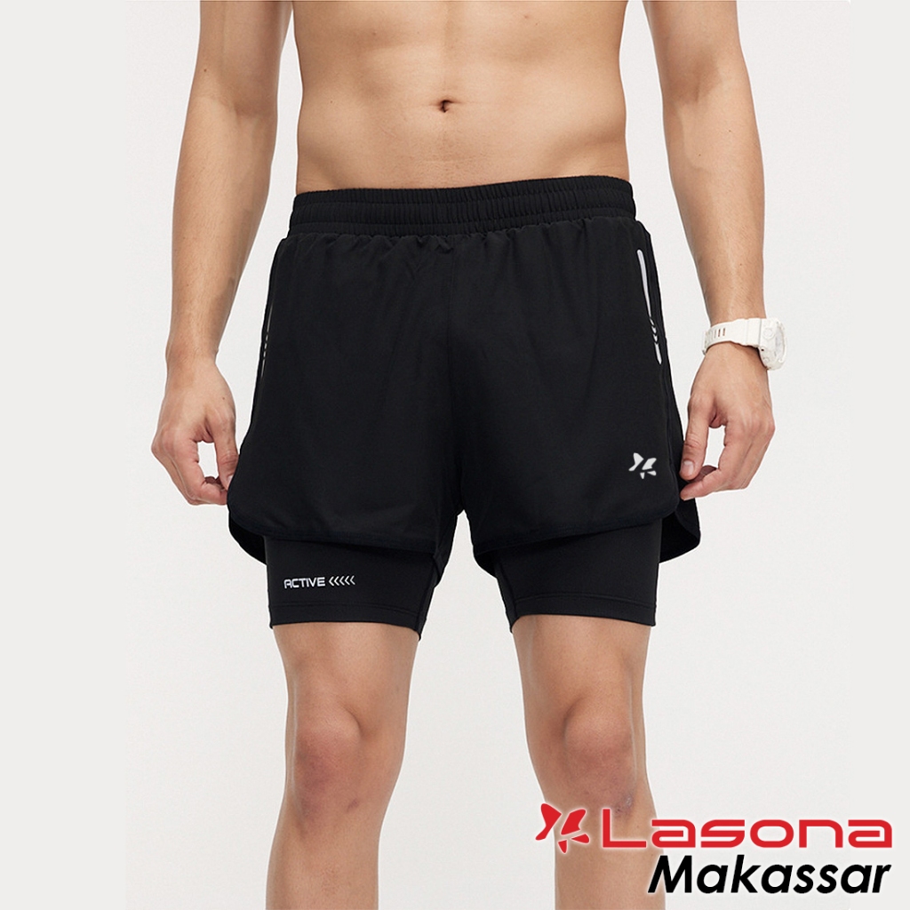 Lasona Men Fitness Celana Olahraga Pria CF-027-AC Stok MAKASSAR