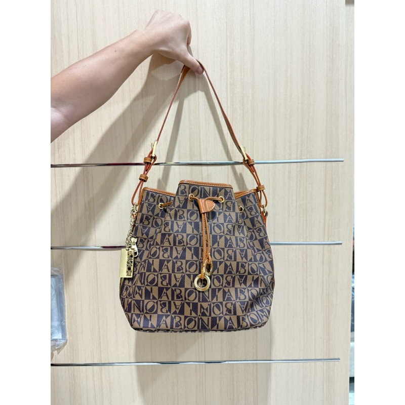 [Preloved Ori] BONIA monogram bucket bag