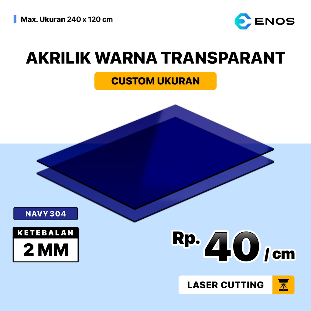 

Akrilik Lembaran Transparan Warna Navy 2mm Custom Ukuran /Acrylic Sheet