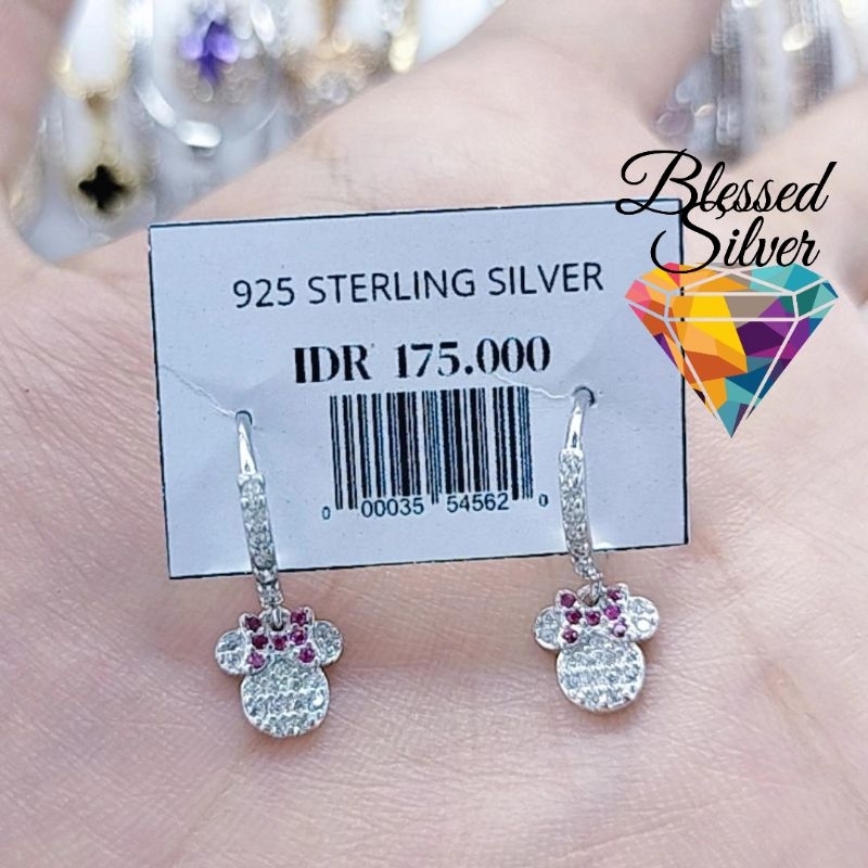 ANTING PERAK ASLI 925  LAPIS EMAS ETALASE MICKEY175