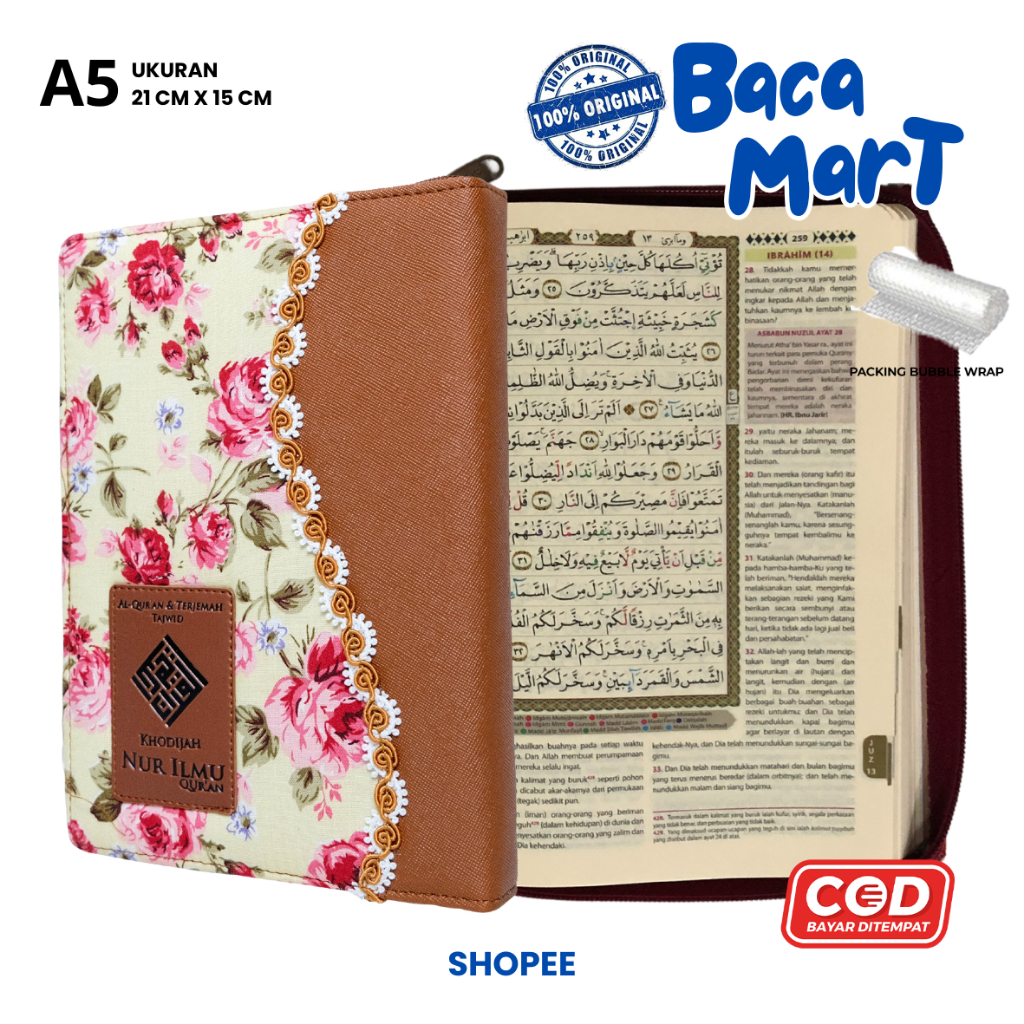 Al Quran KHADIJAH A5 RESLETING Terjemah Tajwid Warna NUR ILMU Al Quran Terjemah