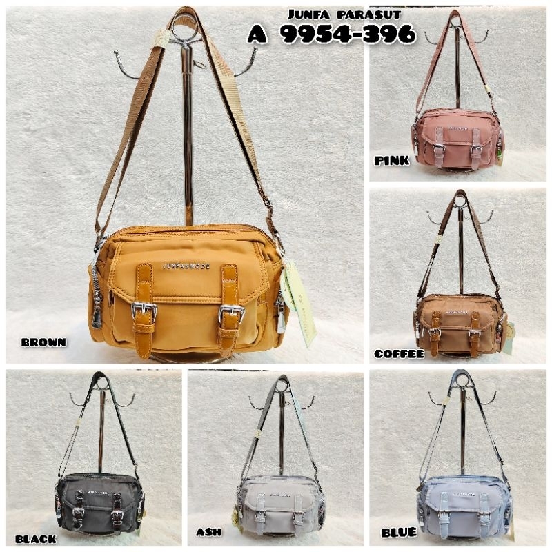 TAS SELEMPANG JUNFA MODE 9954-396 BAHAN PARASUT POLOS WATERPROOF