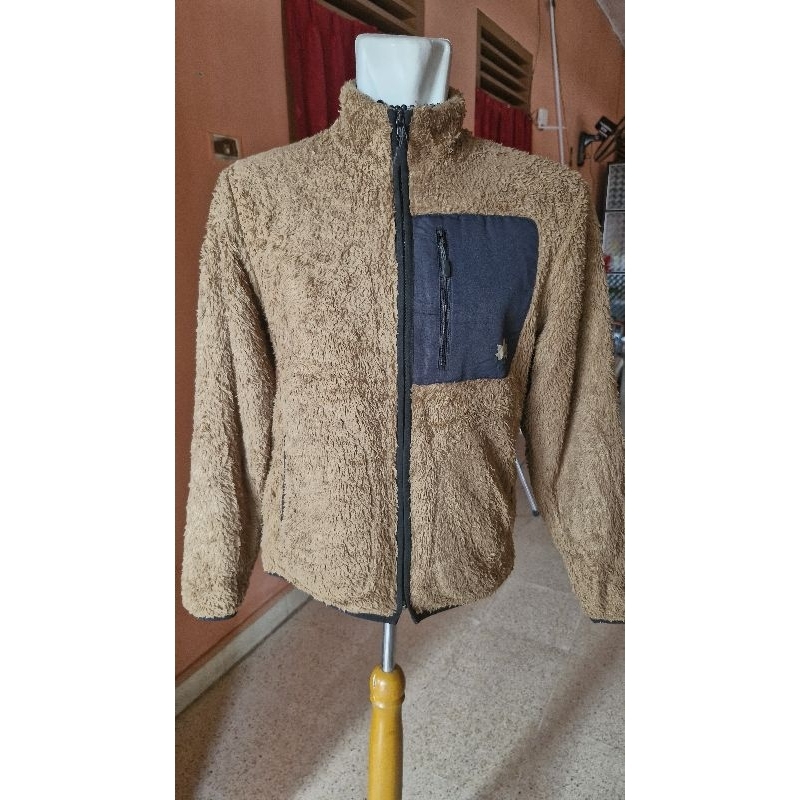 Jaket sherpa LOGOS size L coklat