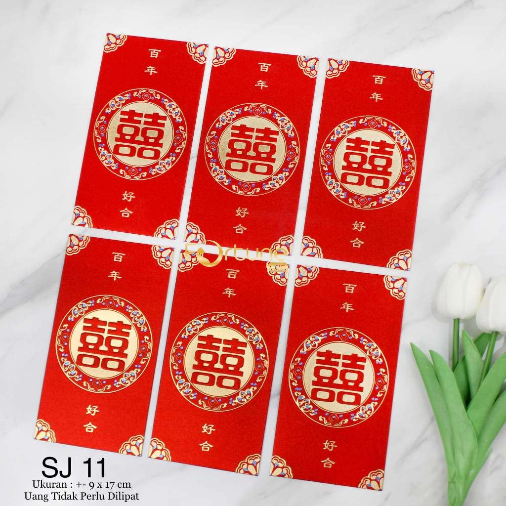 

Angpao Wedding Kawinan Shuang Xi Kertas Panjang Premium Tebal Glitter Isi 6 Lembar