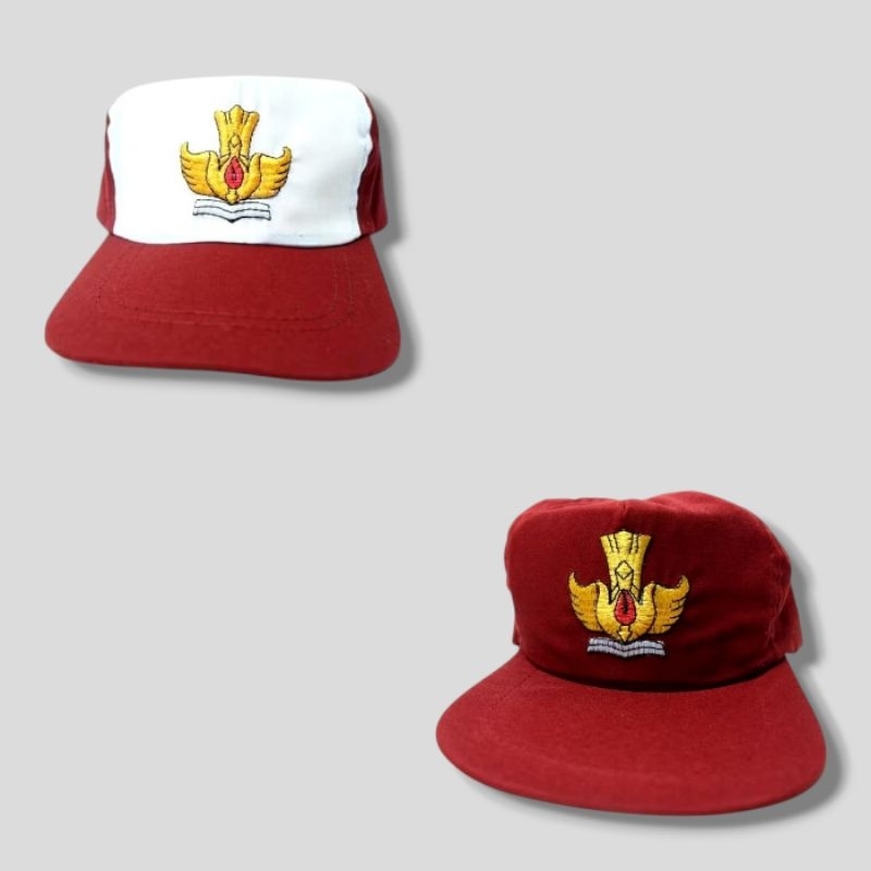 topi SEKOLAH SD merah putih cowok cewek full bordir
