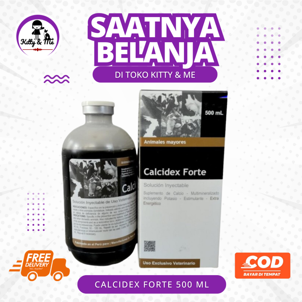 CALCIDEX FORTE 500 ML - Obat Ketosis Milk Fever Ambruk Hewan Ternak