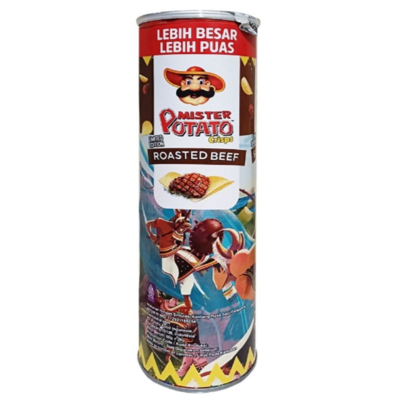 

Mister Potato Keripik Kentang Sapi Panggang Kaleng 106 g
