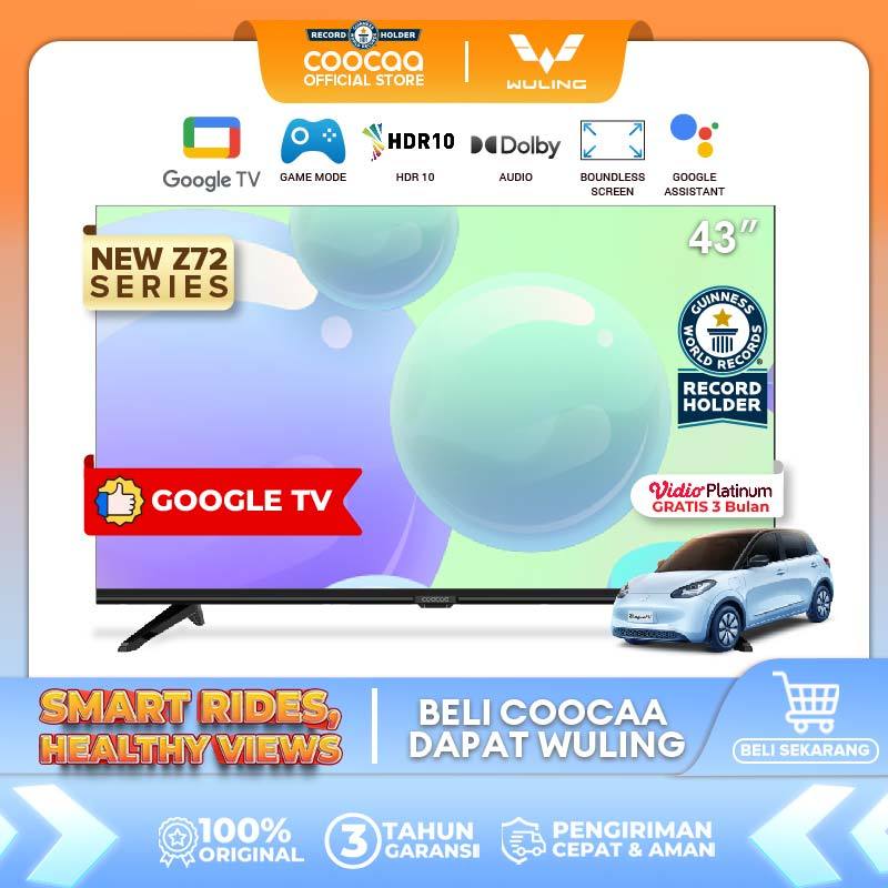 [Google TV] COOCAA 43 inch Smart TV - Digital TV - Netflix/Youtube - Google Assistant - Dolby Audio 