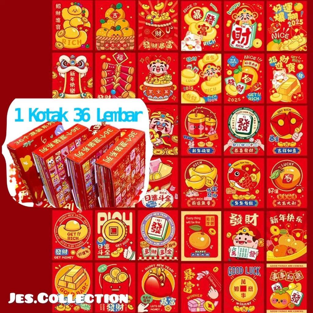 

ANGPAO IMLEK MEDIUM ISI 36 / HONG BAO KARTUN MIX BAHAN ARTPAPER LIMITED EDITION