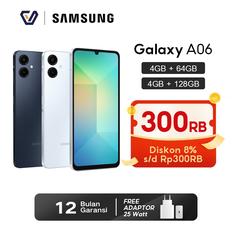 Official Samsung Galaxy A06 4+64GB/4+128GB 5,000mAh Baterai 25W Fast Charging Helio G85 Prosesor