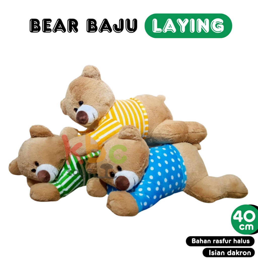Boneka Teddy Bear Baju Laying Uk 40CM/Bagus Untuk Hadiah DAN Kado Ulang Tahun