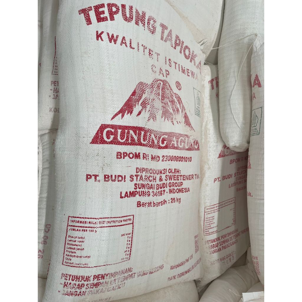 

TEPUNG TAPIOKA CAP GUNUNG AGUNG 25KG GRAB GOJEK