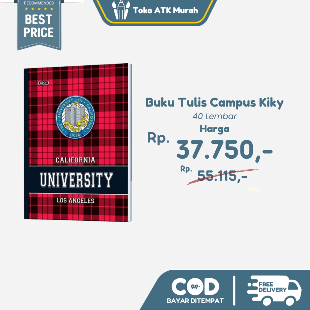 

Buku Tulis Campus Kiky 40 Lembar 1 Pak / 5 Buku