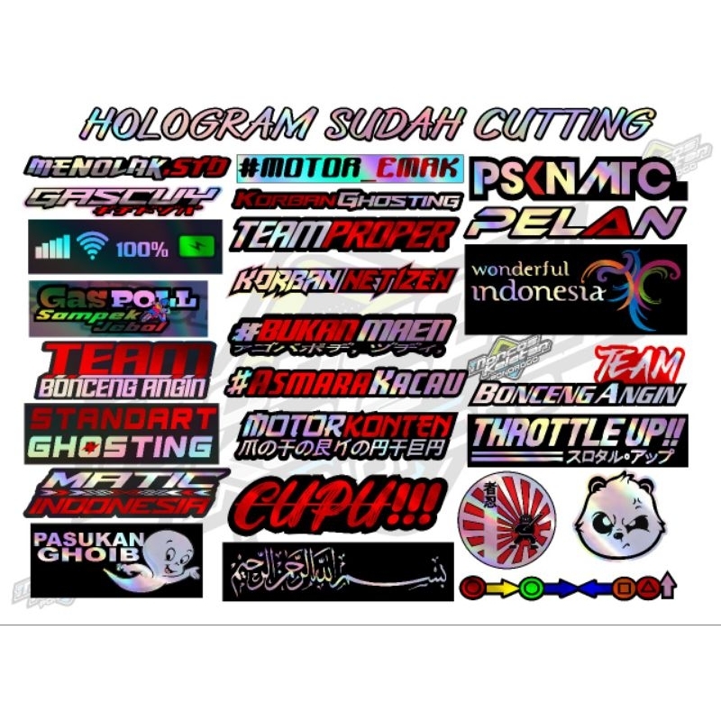 

Stiker Hologram, Stiker Motor Hologram, Stiker Hologram Motor, Stiker Kata Kata Stiker Balap Hologram Potongan