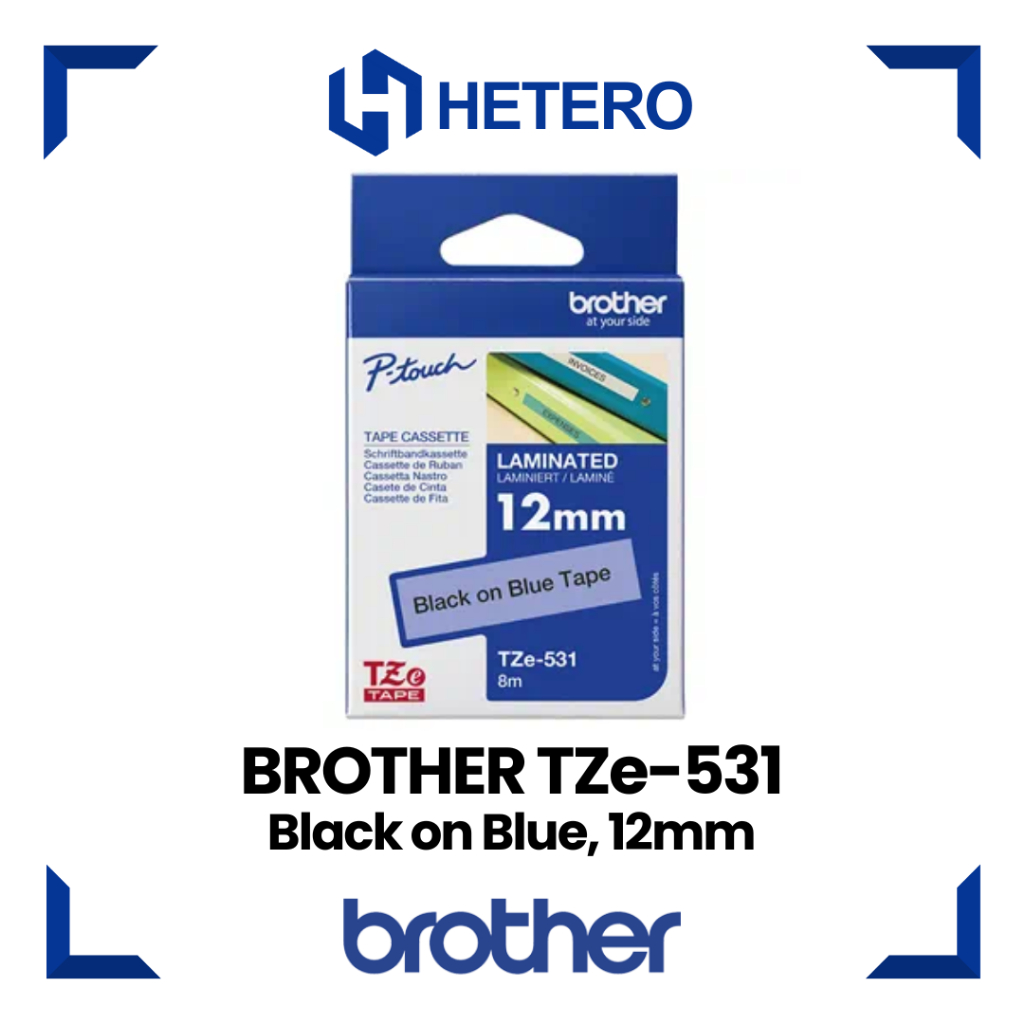 

BROTHER Color Tape TZE-531 Black on Blue, 12mm