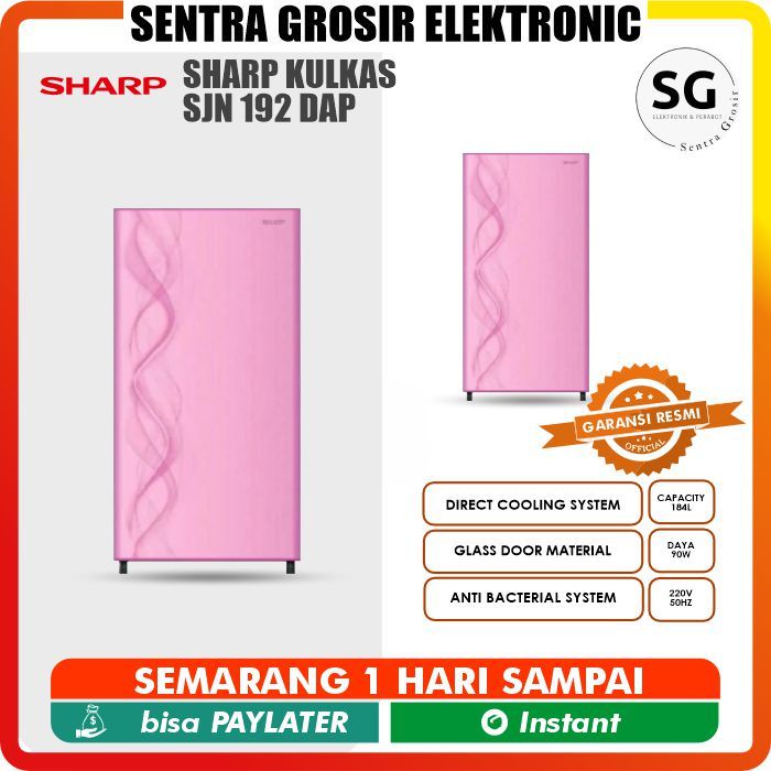 KULKAS SHARP 192 SJ-N192D-SB / SJN 192 LEMARI ES 1 PINTU