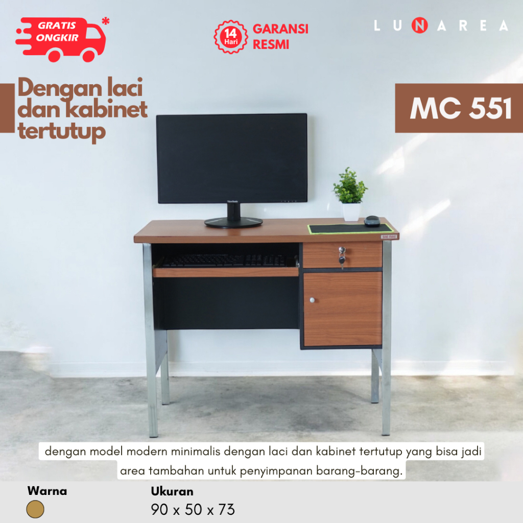 Lunarea Furniture - MC 551 - Meja Komputer Minimalis / Meja PC