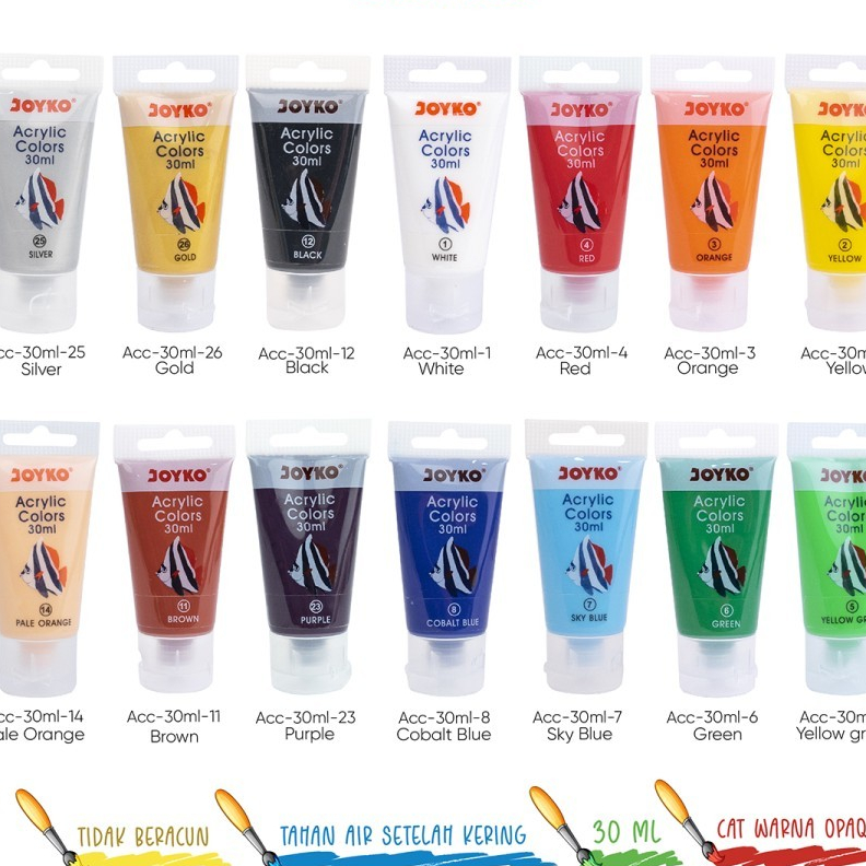 

Cat Acrylic Joyko / Acrylic Colour / Cat Lukis Acrylic Joyko 30 ml [ 1Pcs ]
