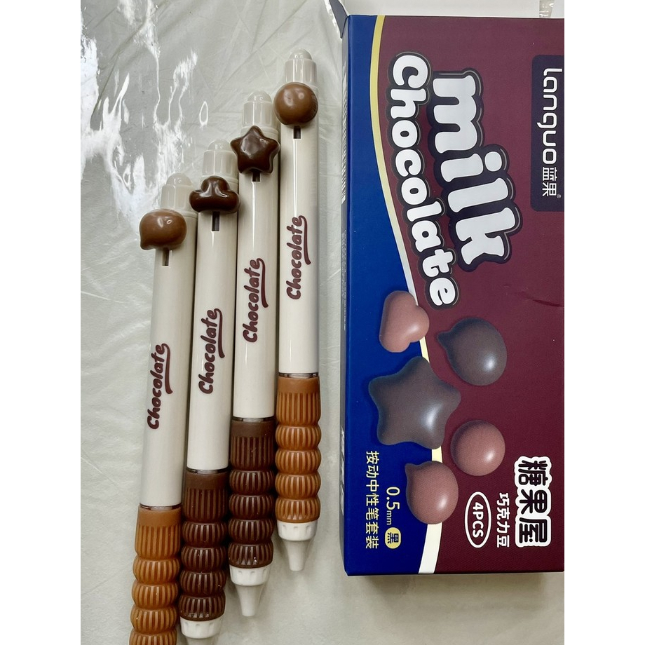 

⁠Milk Chocolate Click Gel Pen - Pena Desain Cokelat Susu Unik