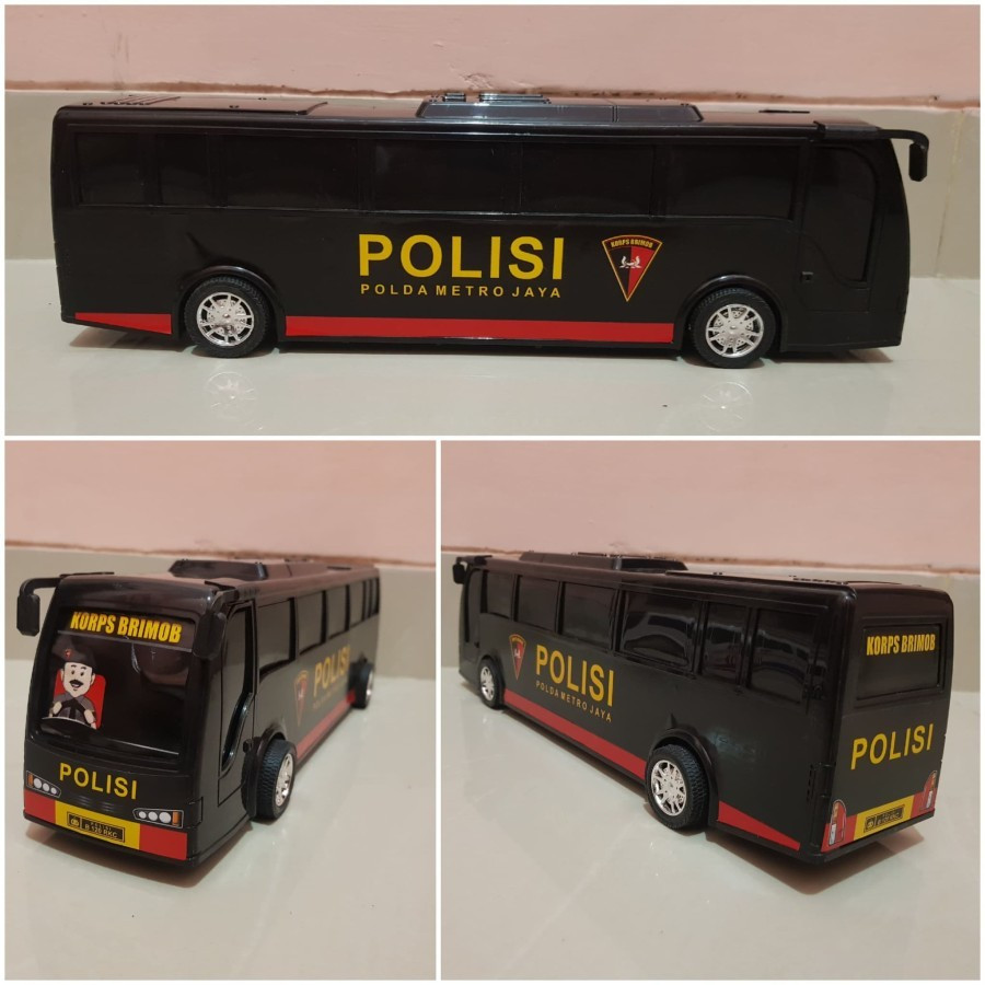 RKC02041.4 - Mainan Bus Polisi - Mainan Mobil Bus Polisi - Mainan Bis Polisi 37 Cm