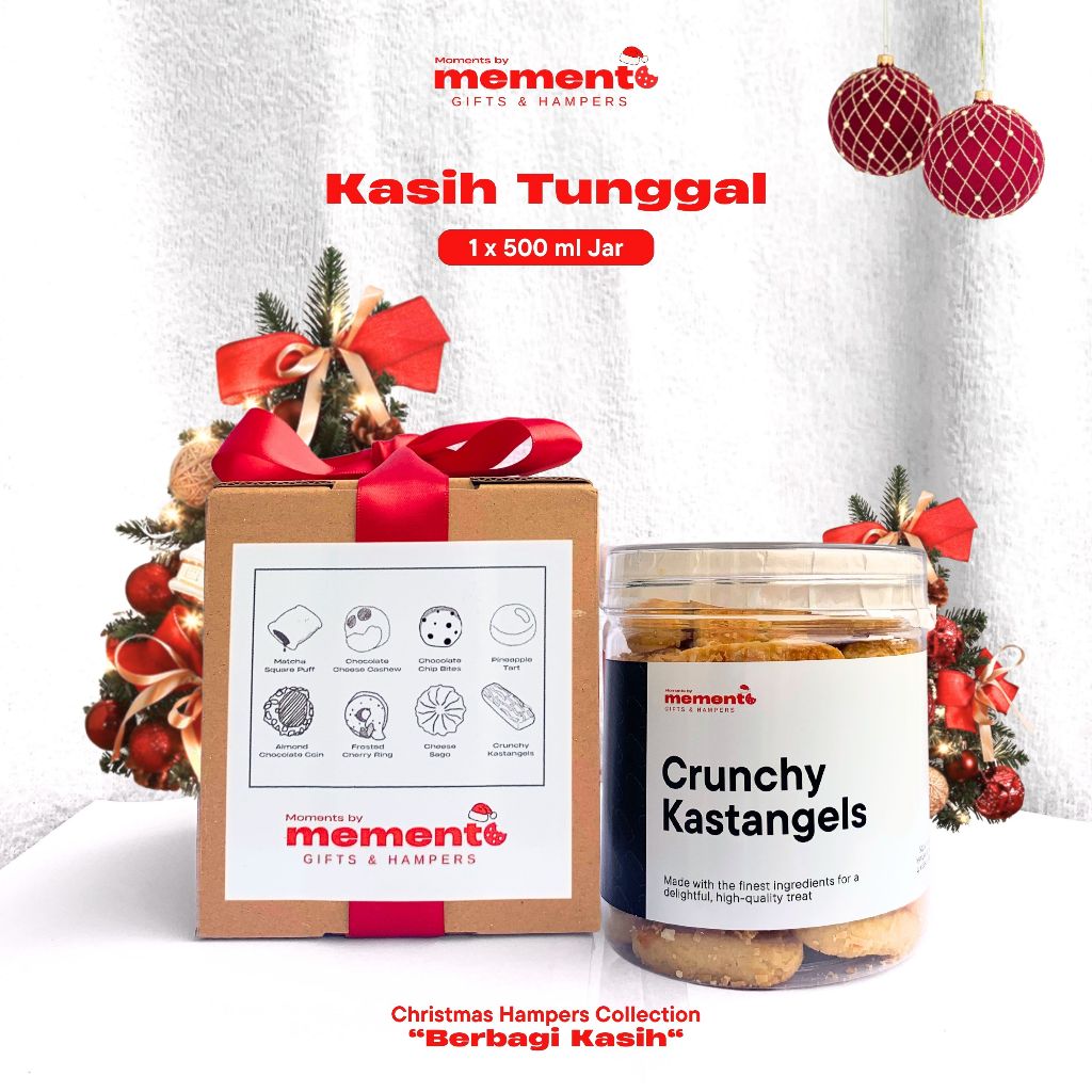 

Kasih Tunggal (1 x 500ml) Hampers Natal - Crunchy Kaastengels - Cookies Premium