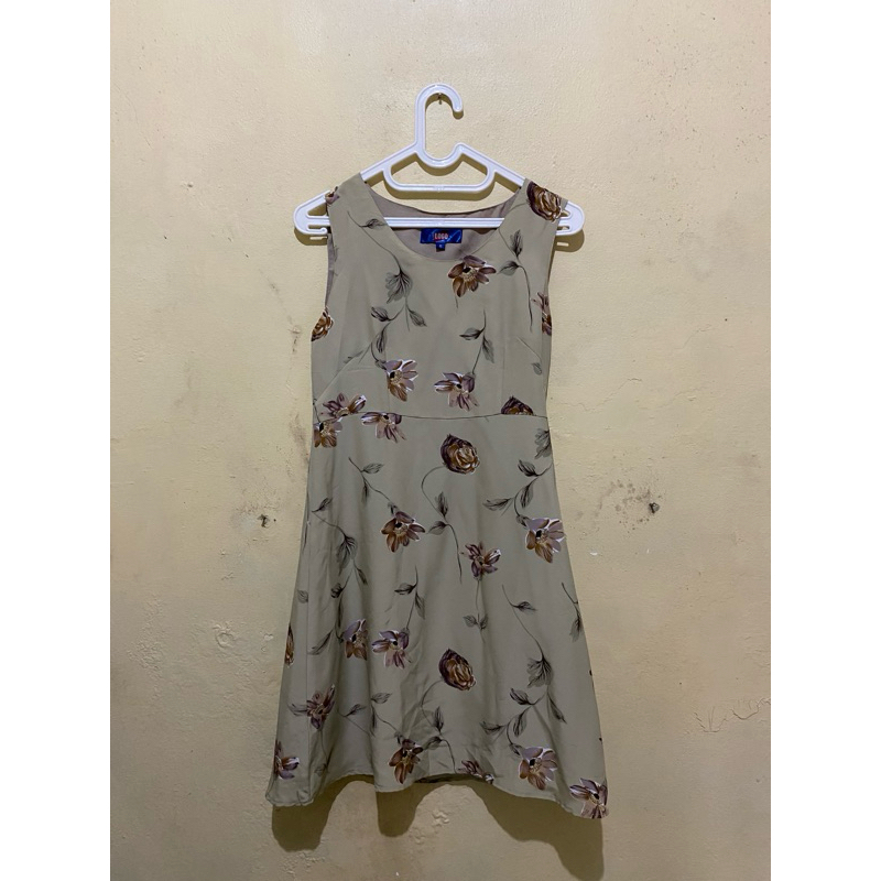 (Preloved) LOGO JEANS Dress Wanita Latte