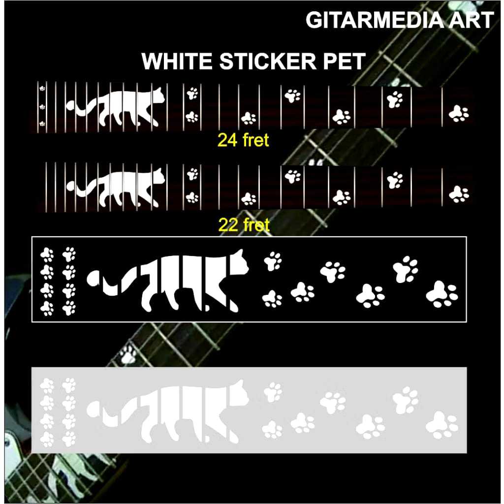 Sticker decal inlay stiker fretboard gitar cat lover sticker untuk fretboad gitar akustik elektrik-s